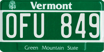 VT license plate OFU849