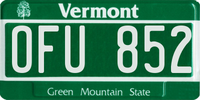 VT license plate OFU852
