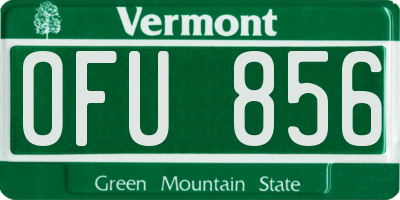 VT license plate OFU856