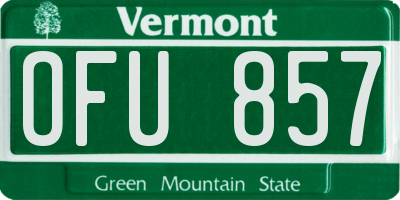 VT license plate OFU857