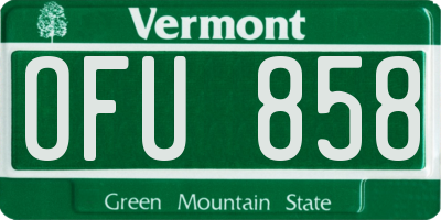 VT license plate OFU858