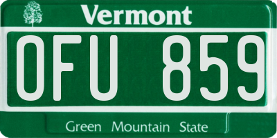 VT license plate OFU859