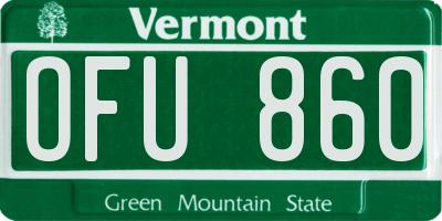 VT license plate OFU860