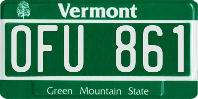 VT license plate OFU861