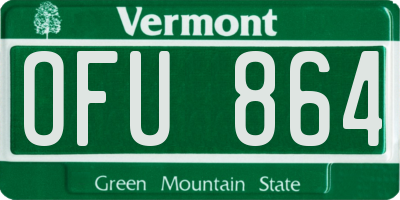 VT license plate OFU864