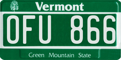 VT license plate OFU866