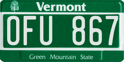 VT license plate OFU867