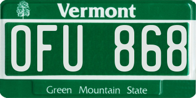 VT license plate OFU868