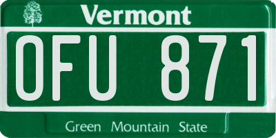 VT license plate OFU871