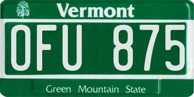 VT license plate OFU875