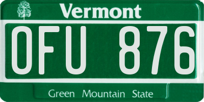 VT license plate OFU876