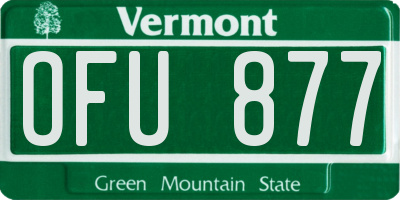 VT license plate OFU877