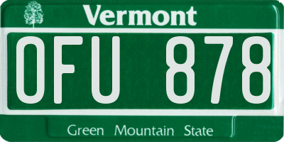 VT license plate OFU878