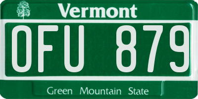 VT license plate OFU879