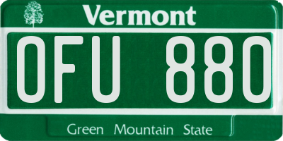 VT license plate OFU880