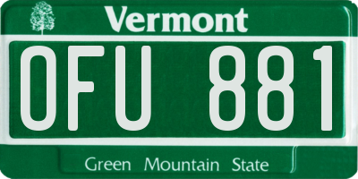 VT license plate OFU881