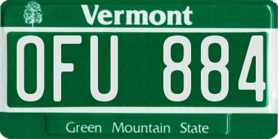 VT license plate OFU884