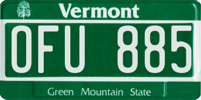 VT license plate OFU885