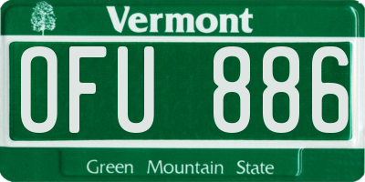 VT license plate OFU886