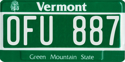 VT license plate OFU887