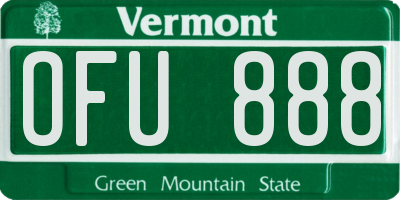VT license plate OFU888