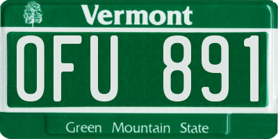 VT license plate OFU891