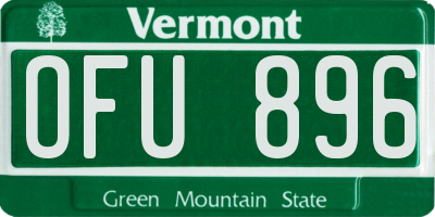 VT license plate OFU896