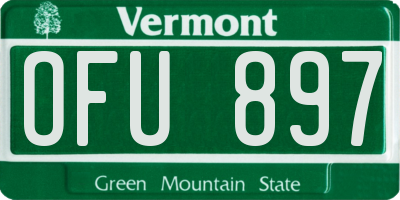 VT license plate OFU897