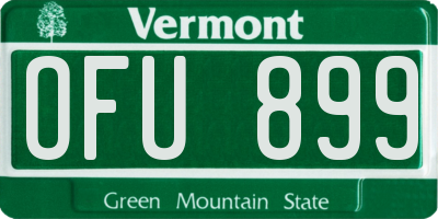 VT license plate OFU899