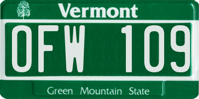 VT license plate OFW109