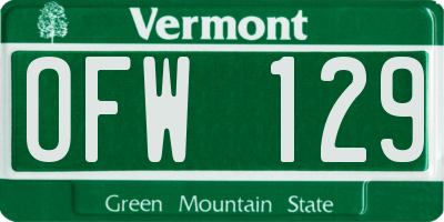 VT license plate OFW129