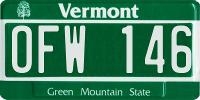 VT license plate OFW146