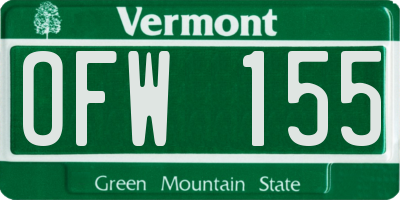 VT license plate OFW155