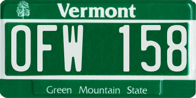 VT license plate OFW158
