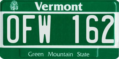 VT license plate OFW162