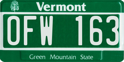 VT license plate OFW163