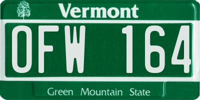 VT license plate OFW164