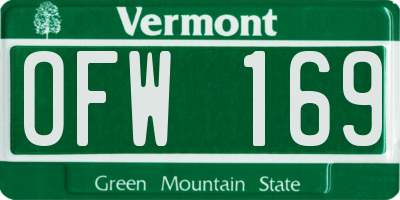 VT license plate OFW169