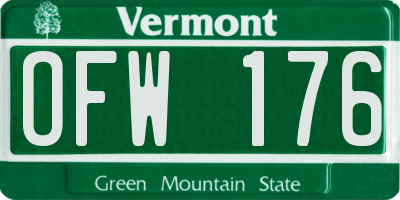 VT license plate OFW176