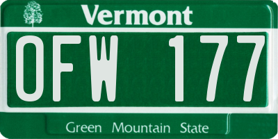 VT license plate OFW177