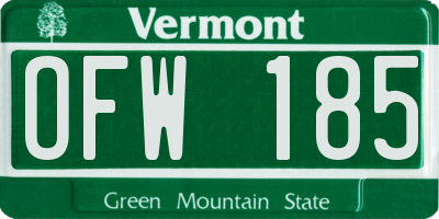 VT license plate OFW185