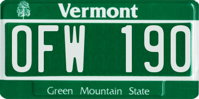 VT license plate OFW190