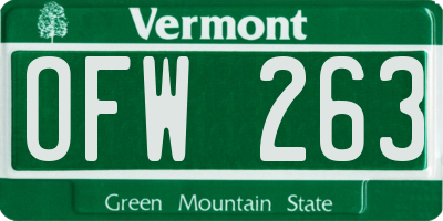 VT license plate OFW263