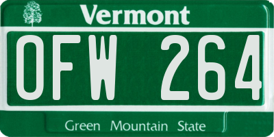 VT license plate OFW264