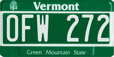 VT license plate OFW272