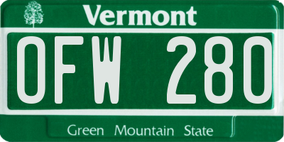 VT license plate OFW280
