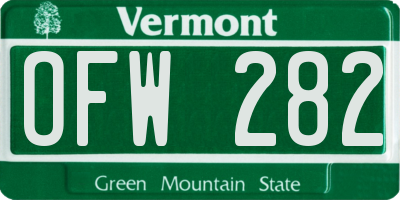 VT license plate OFW282