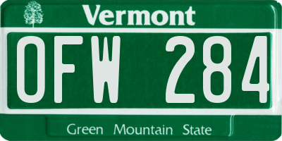 VT license plate OFW284