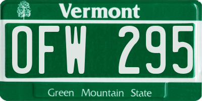VT license plate OFW295