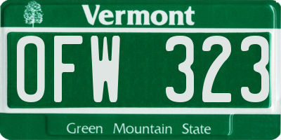 VT license plate OFW323